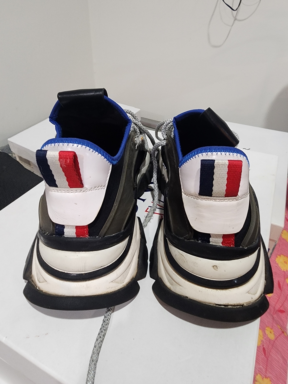 Moncler Black White Red & Blue Men's Chunky Sneakers